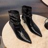 French Temperament High Heeled Booties Women 2025 Autumn Winter Pointed Toe Small Naked Boots Stiletto Fashion Boots