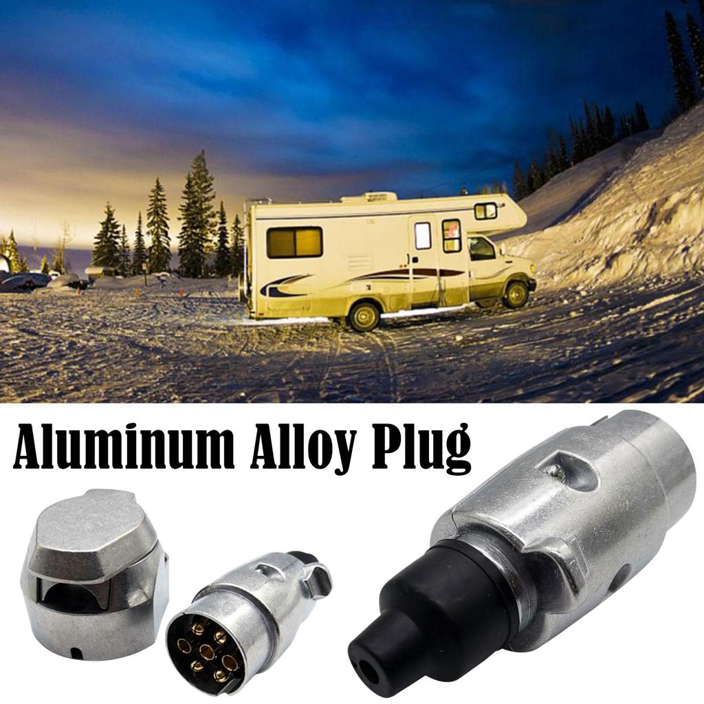 7 Pin 12V Trailer Plug EU Towing Connector, Aluminium Alloy Material, Solves Poor Connection & Rust Damage Issues
