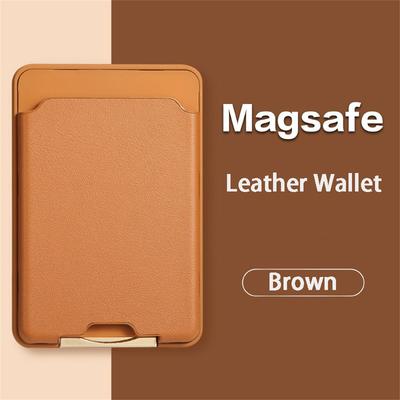 Magnetic Leather Wallet Card Stand for iPhone 17 16 15 14   Pro Max Samsung S25 S24 S23 Ultra for Magsafe Bracket Holder Bag