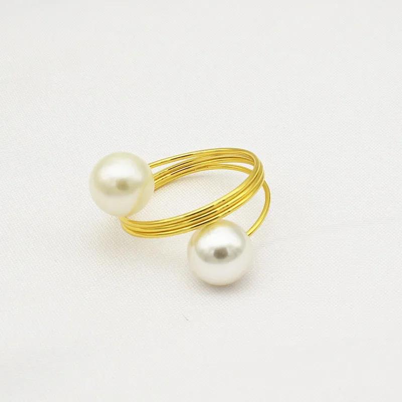 

Рождественские держатели для салфеток, 6 шт., ресторан, отель, украшение стола, жемчужное кольцо для салфеток