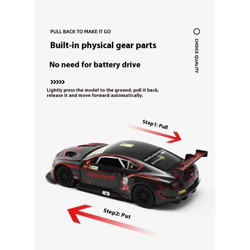 1/32 Scale Bentley CONTINENTAL GT3 Alloy Car Model with Retro Action, Kids Racing Toy, Perfect Gift for Auto Enthusiasts
