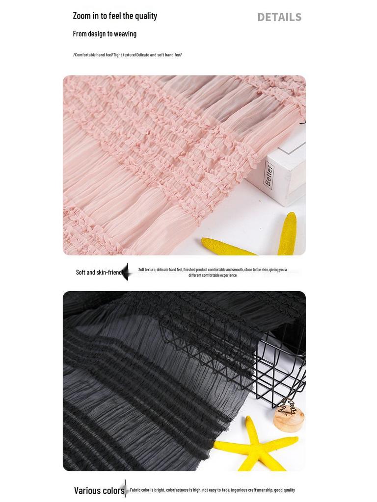 Women's Chiffon Crochet Striped Pleated Wedding & Evening Gown