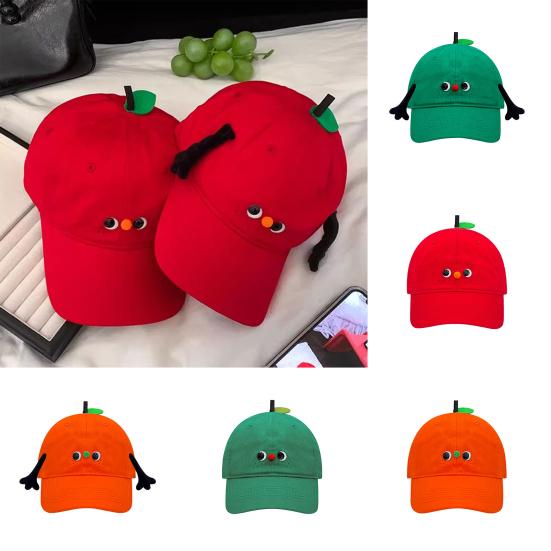 Baseball Hat Breathable Fabric Adjustable Buckle Fruit Design Sun Protection Hat Kids Adult Summer Outdoor Travel