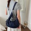 Korean Version Polka Dot Nylon Shoulder Bag New Fashion Foreign Style Pleated Tote Bag Versatile Drawstring Messenger Bag Women