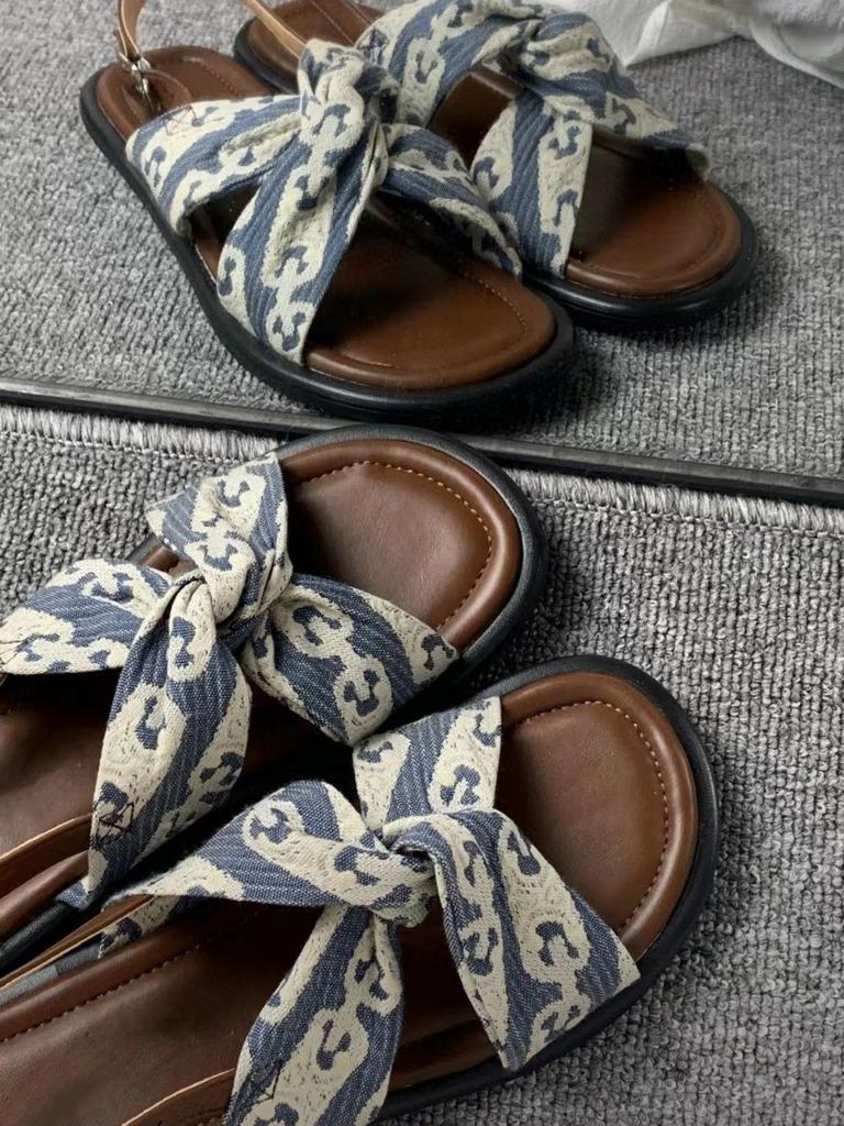 Sandals for Woman Beach Footwear Black Roman Style Summer 2024 Outdoor Women's Shoes with Low Heels The Best Vintage Daily H F