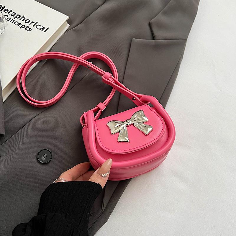 Mini Bow Flap Design Women Crossbody Bags Spring Summer Girls Pink Cute Lipstick Bag Fashion Versatile Lovely Purses