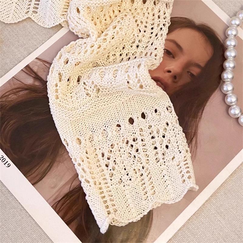 Jarně-letní háčkovaný lněný kardigan šál se zavazováním vpředu - Dámský svrchní oděv s ochranou proti slunci