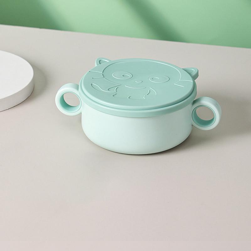 

Детская нержавеющая сталь Кормление Еда Посуда Присоска Нескользящая Миска Ложка Вилка Набор Соломинок Посуда для Малышей