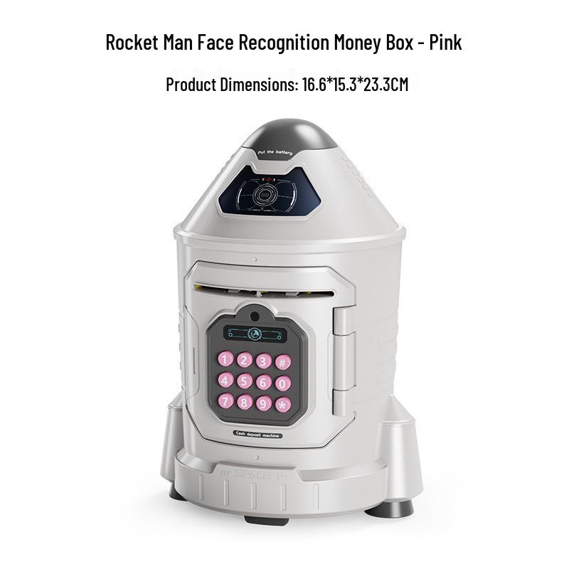 Children s Rocket ATM Piggy Bank with Face Recognition and Automatic Bill Rolling