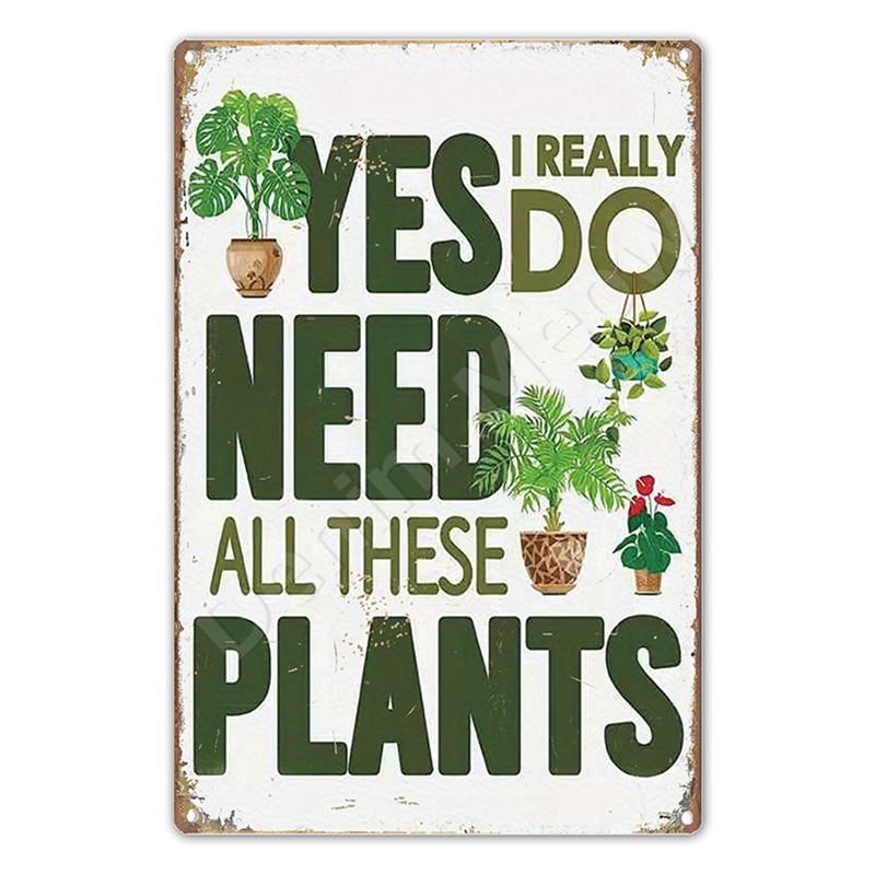 Vintage plechová cedule zahradnictví, retro cedule Funny Plants pro zahradu, venkovní nástěnná dekorace, cedule Home Sweet Home