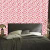 Hearts Wallpaper Coral, White and Red 50x1000