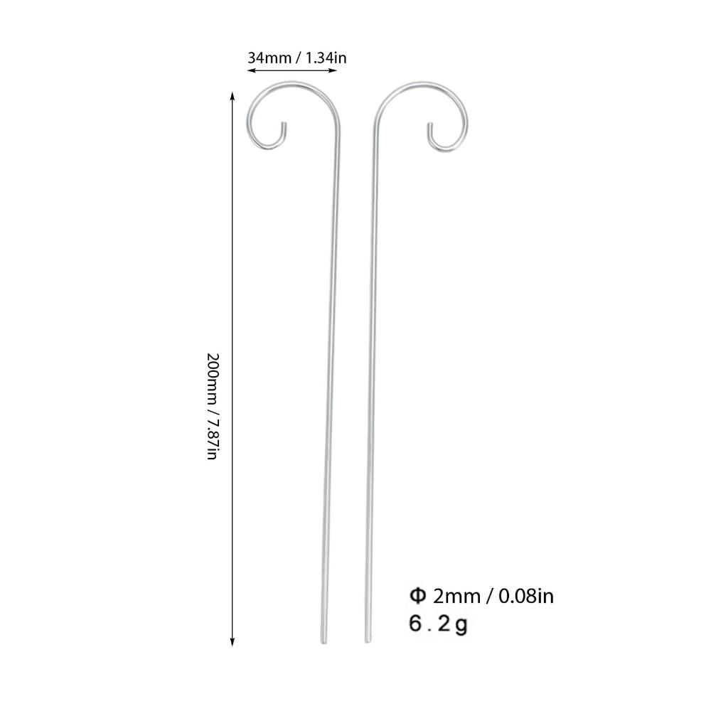 30Pcs 200mm Length Plant Label Hooks 2.0mm Diameter Stainless Steel Garden Markers Stake Durable Silver Garden Plant Sign Stake