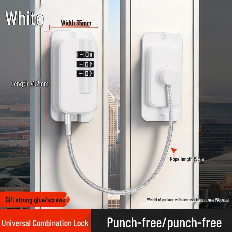 Window Safety Lock Chain: Ventilation, Anti-Theft, In/Out Opening, Child Secure.