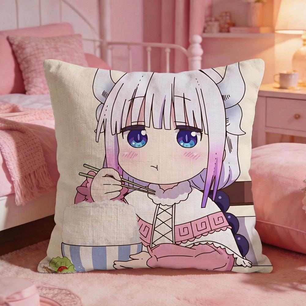 Miss Kobayashis DDragon Maids Cushion Cover Premium Comfort Reversible Pillow CoveTwo In One Design For Any Room  Car Interior