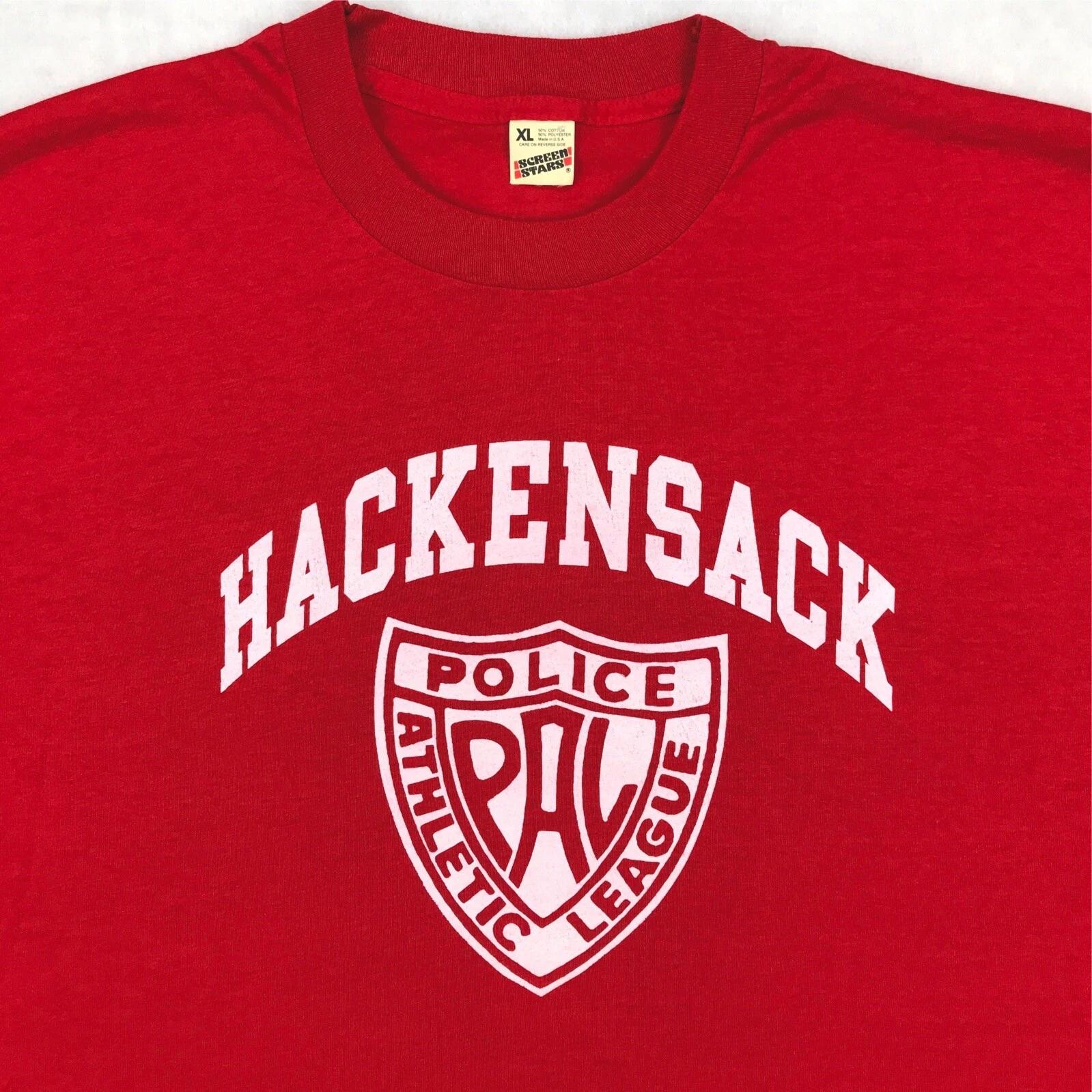 NOS vtg 80s HACKENSACK NEW JERSEY POLICE ATHLETIC LEAGUE T-Shirt L single stitch 2XL