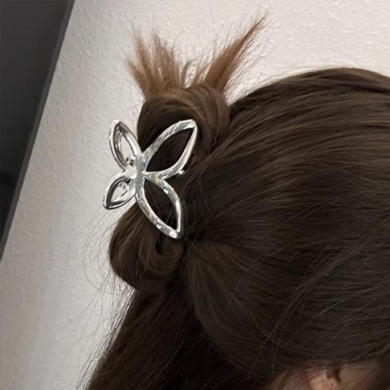 New Liquid Metal Hollow Bow Hair Clip Women Individualized Simplicity Pan Hair Clip Ins Fashion Versatile Hair Accessorie