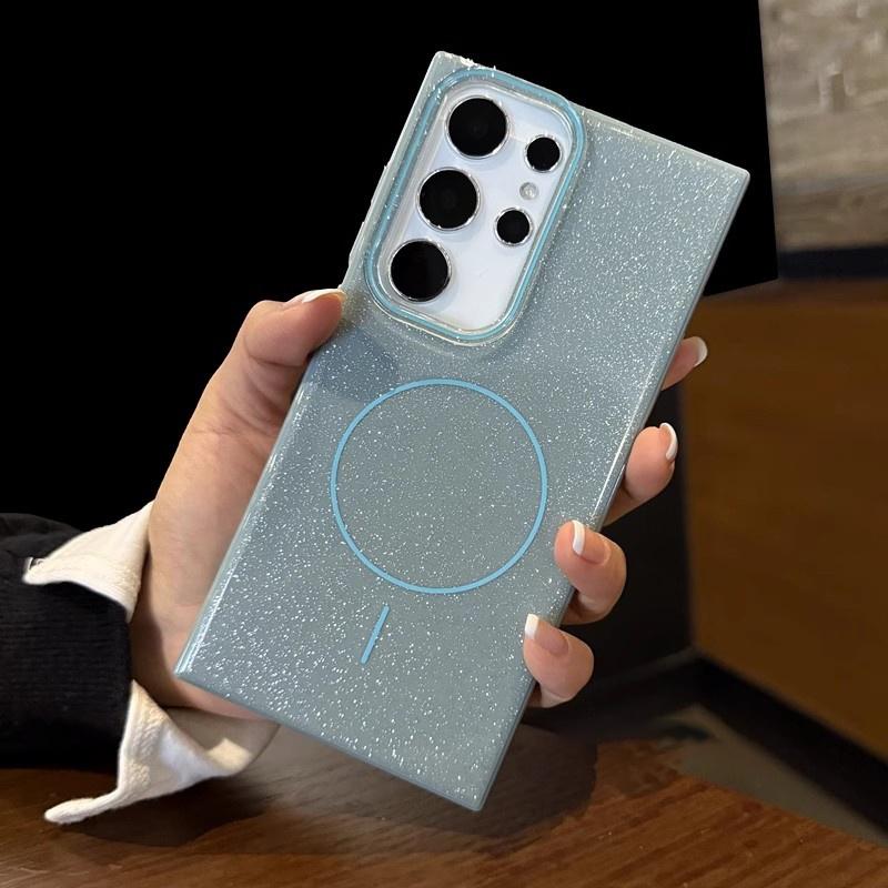 Glitter Bling Magnetic Wireless Charging Soft Case For For Samsung Galaxy S26 S25 Ultra S24 Ultra S23 Silicone Shockproof Cover