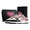 Dunk Rose Wave, Heart Box Abrasion Resistant Low Top Skateboard Shoes Unisex Black Pink DD1391-100(Team773--)