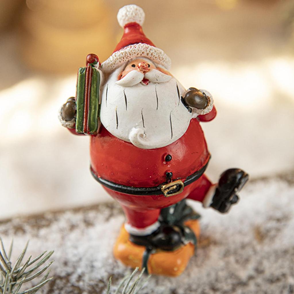 Festive Resin Santa Statue - Mini Christmas Figurines for Home Decor and Gift Giving