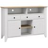 Aparador de Cozinha Suporte de TV para Televisões de 50 Polegadas com 3 Gavetas 2 Portas 120x38x81,5 cm Branco