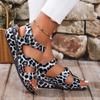 Platform Sandals Summer Fashion Women Wedges Retro Leopard Print Outdoor Casual Beach Peep Toe Sandalias Mujer Plus Size 35-44