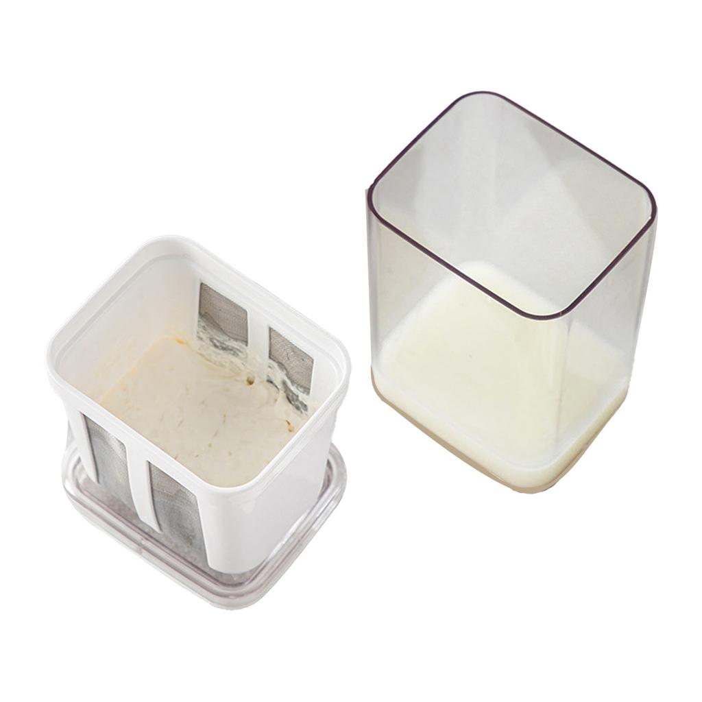 Yogurt Strainer with Extra Fine Mesh Strainer Bag Transparent Cover Multi Functional Cheese Filter