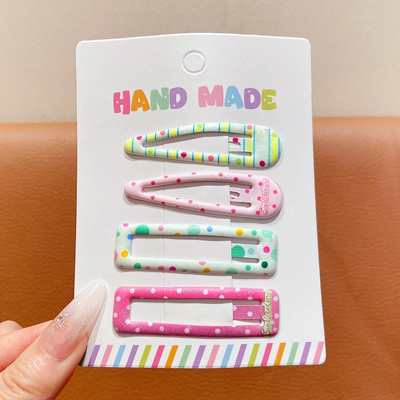 Cute Children's Colorful Polka Dot Checkered Hair Clips, Side Bangs Clips, Sweet Wispy Hair Clips, Bobby Pins.