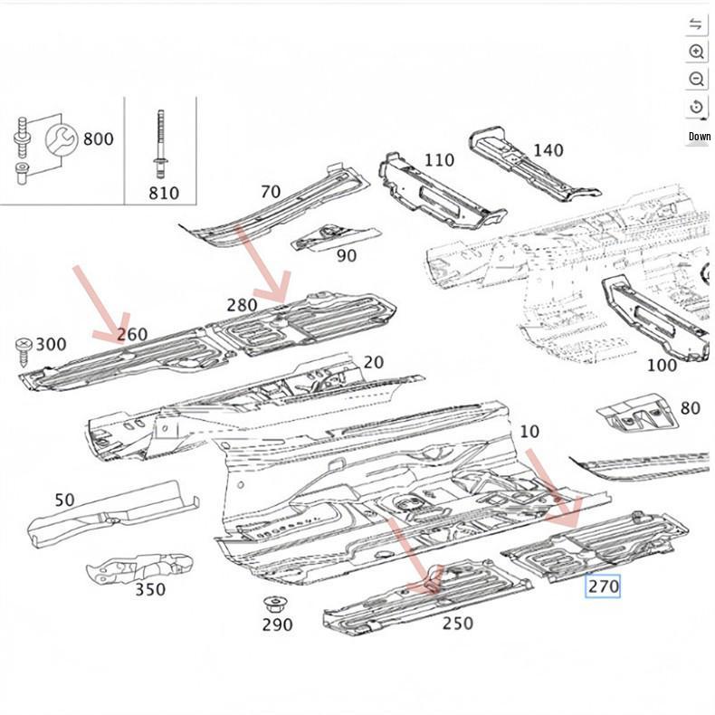 Mercedes-Benz E-Class W211 Front Bumper Underside Guard for E200/E240/E260/E280 Models