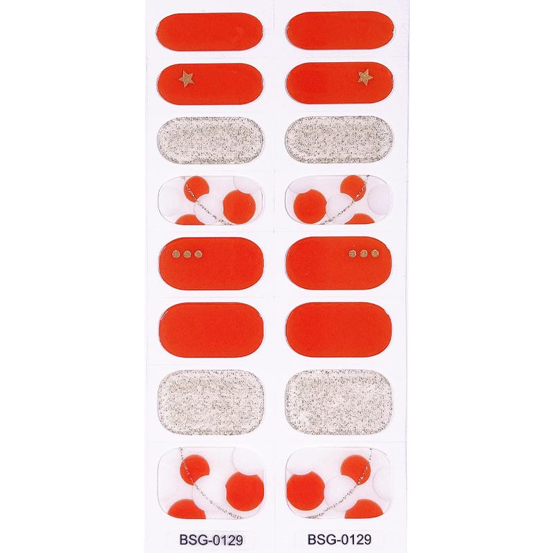 Gel Nail Sticker New Gold Color Semi-baked Nail Sticker Decoration