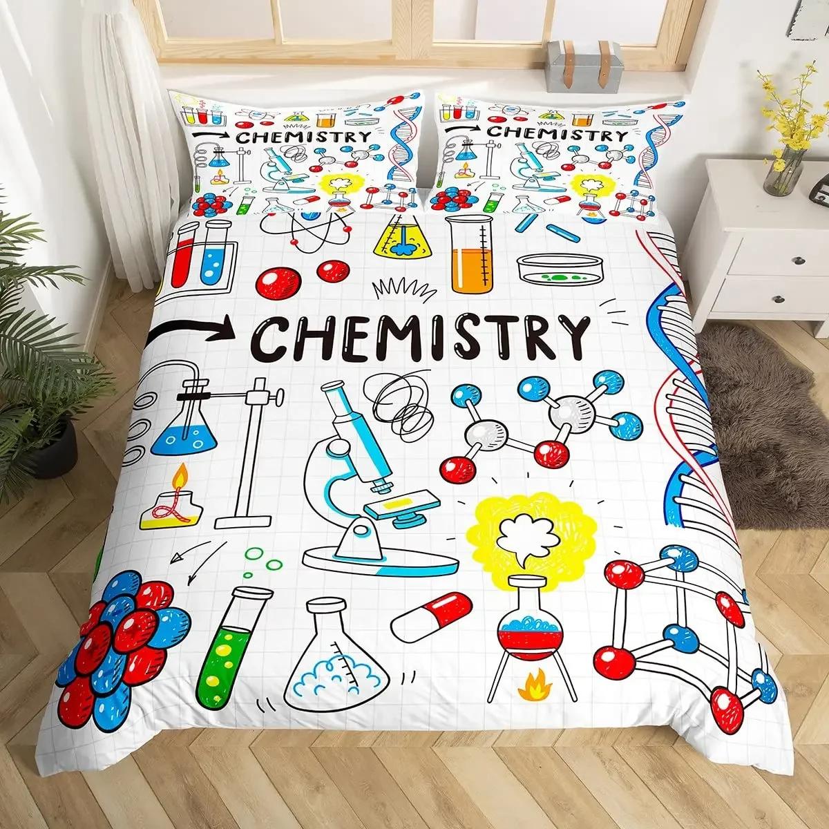 

Math Duvet Cover Computing Formula Bedding Set Watercolor Geometry Art Comforter Cover Mathematical Formula Bed Set Twin Queen US King(264*228cm)3pcs