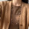 Long Length Pearl Beads Chain Colorful Double Layer Chain New Long Sweater Chain  Women's Jewelry