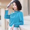 Women's Satin Long Sleeve Shirt Slim Top Workwear Loose Plus Size Office Shirt