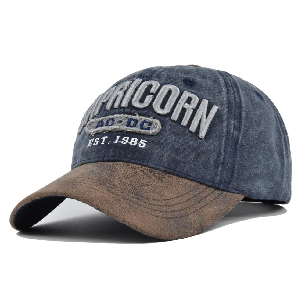 Cap Stylish Baseball Vintage Washed Embroidered Wide Brim Cotton Hat Material