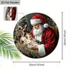 Christmas Decoration Sign,indoor Hanging decorations,2D Flat Wooden Product with The Pattern Is Santa Claus Holding a child,Christmas Gifts for Family