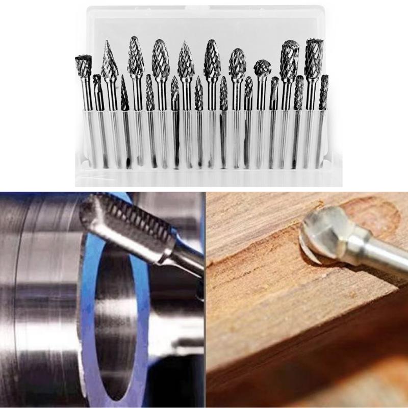 Precise Tungsten Steel Rotary Burrs File Grinding Heads for Effective Grinding in Metal Wood Sculpting Polishing Carving