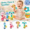 Chewable Baby Hand Rattle and Teether with Grasping Stick for and Infant Comfort Toy