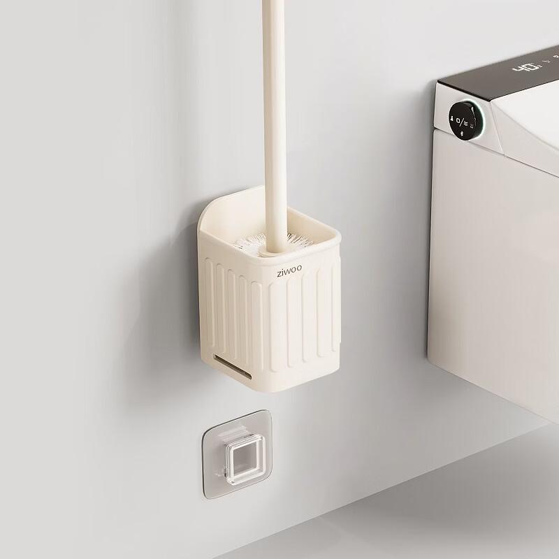 Cream Style Wall-Mounted Toilet Brush