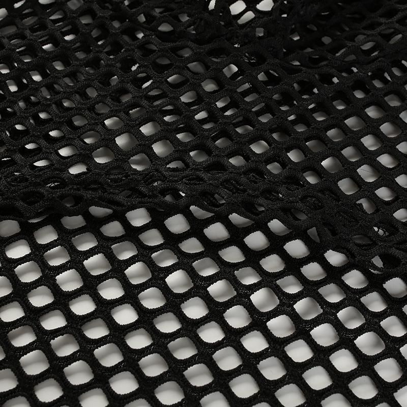 Women's Fashion Sexy Mesh Hollow Out Short Hooded Mesh Smock