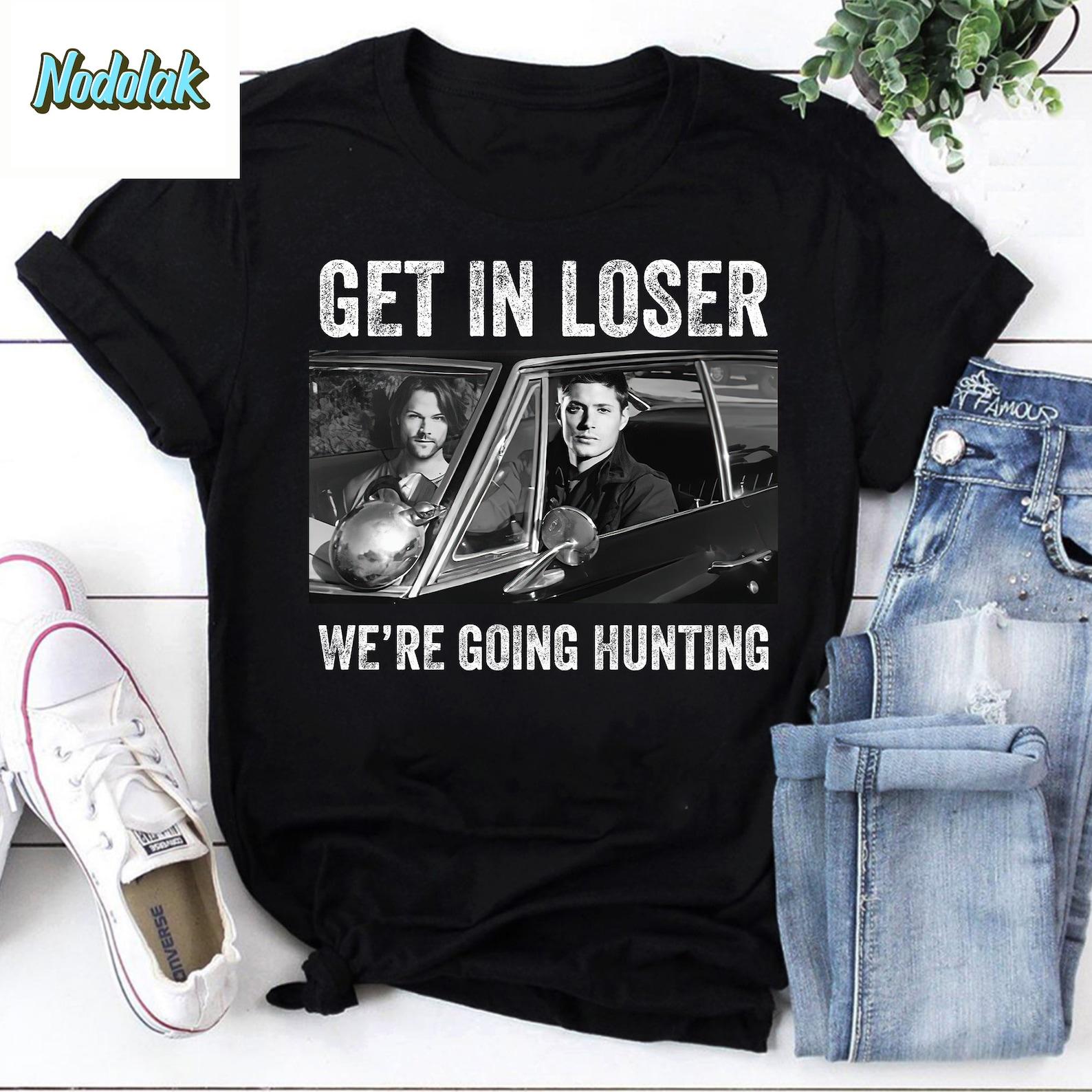 Get In Loser We’re Going Hunting Supernatural Vintage T-Shirt, Supernatural Shirt, Dean Winchester And Sam Winchester Shirt 2XL