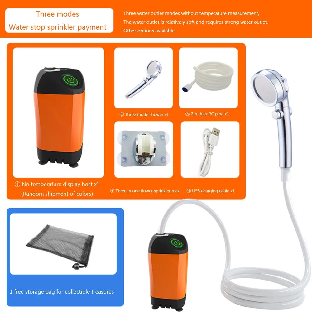 Duș portabil de camping 4800 mAh Pompă de duș electrică reîncărcabilă prin USB IPX7 rezistent la apă pentru camping în aer liber Călătorii Adăpare animale de companie