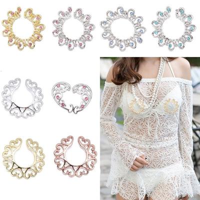 Electroplating Sexy Nipple Clamp Love Non Piercing Fake Nipple Ring Round Faux Nipple Ring  Woman
