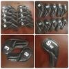 10Pcs Golfs Head Cover, Thick Synthetic PU Leathers Golfs Iron Head Cover with Big Number for Long Neck Golfs Club Head