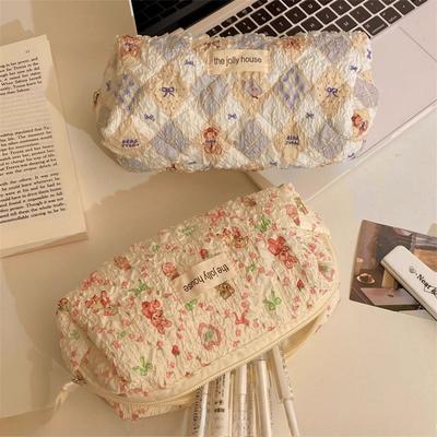 Pencil Case and Makeup Bag with A Textured Feel High Value Cute Large-capacity Ins Girlish Stationery Student Storage Bag