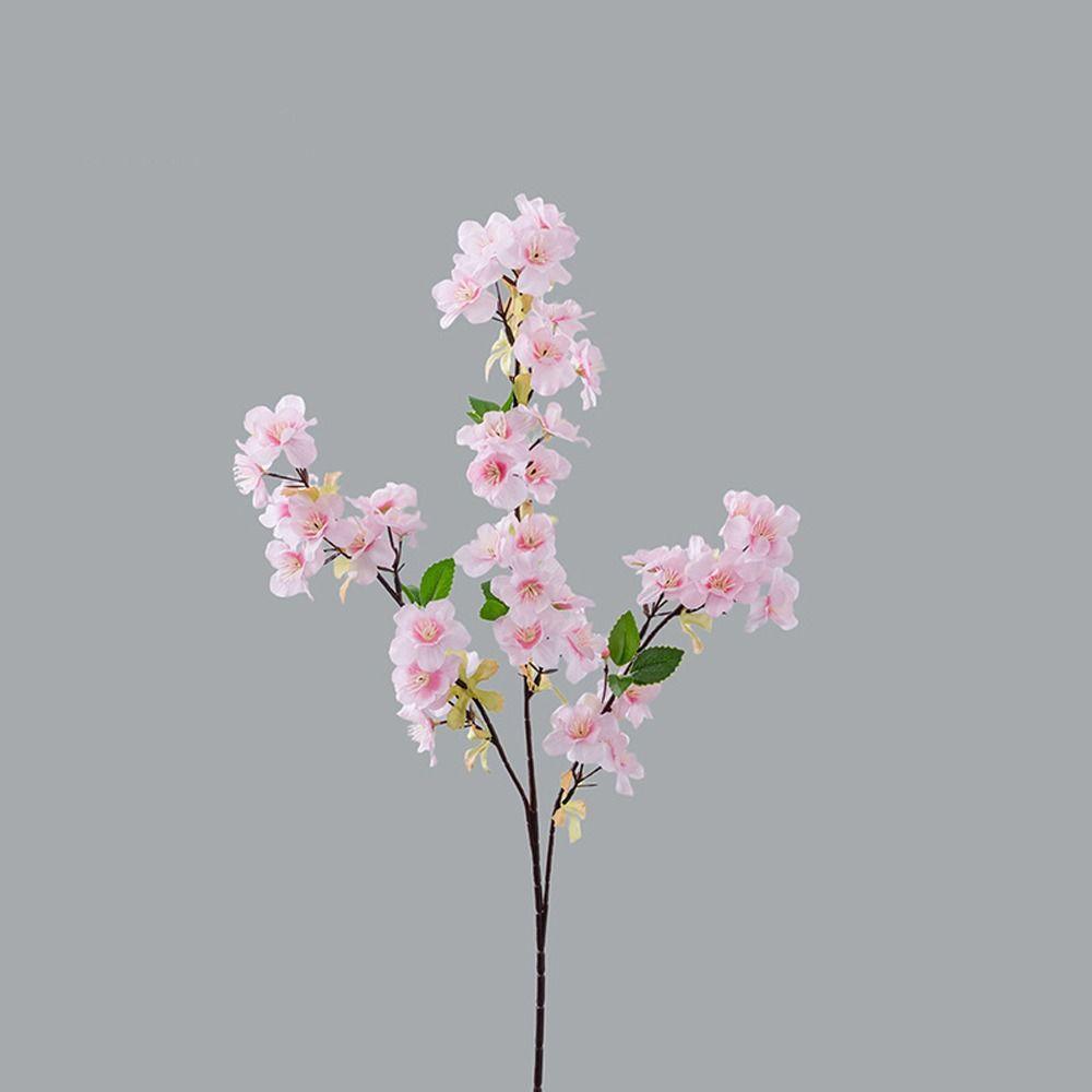 Plastic Artificial Peach Blossom Branch Elegant Fake Flower Silk Cherry Blossom  Wedding Decor