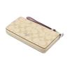 Coach Zip Around 19 Classic Monogram Canvas And Leather Wallet Women Wallet Khaki Purple C4452-SVV7O
