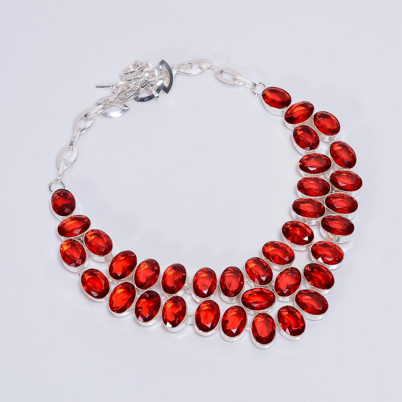 

Handmade Beaded Necklace with Gold-Plated Details and Adjustable Length