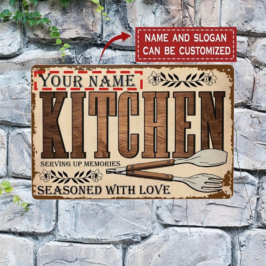 Personalized Retro Kitchen Tin Sign Home Wall Decor