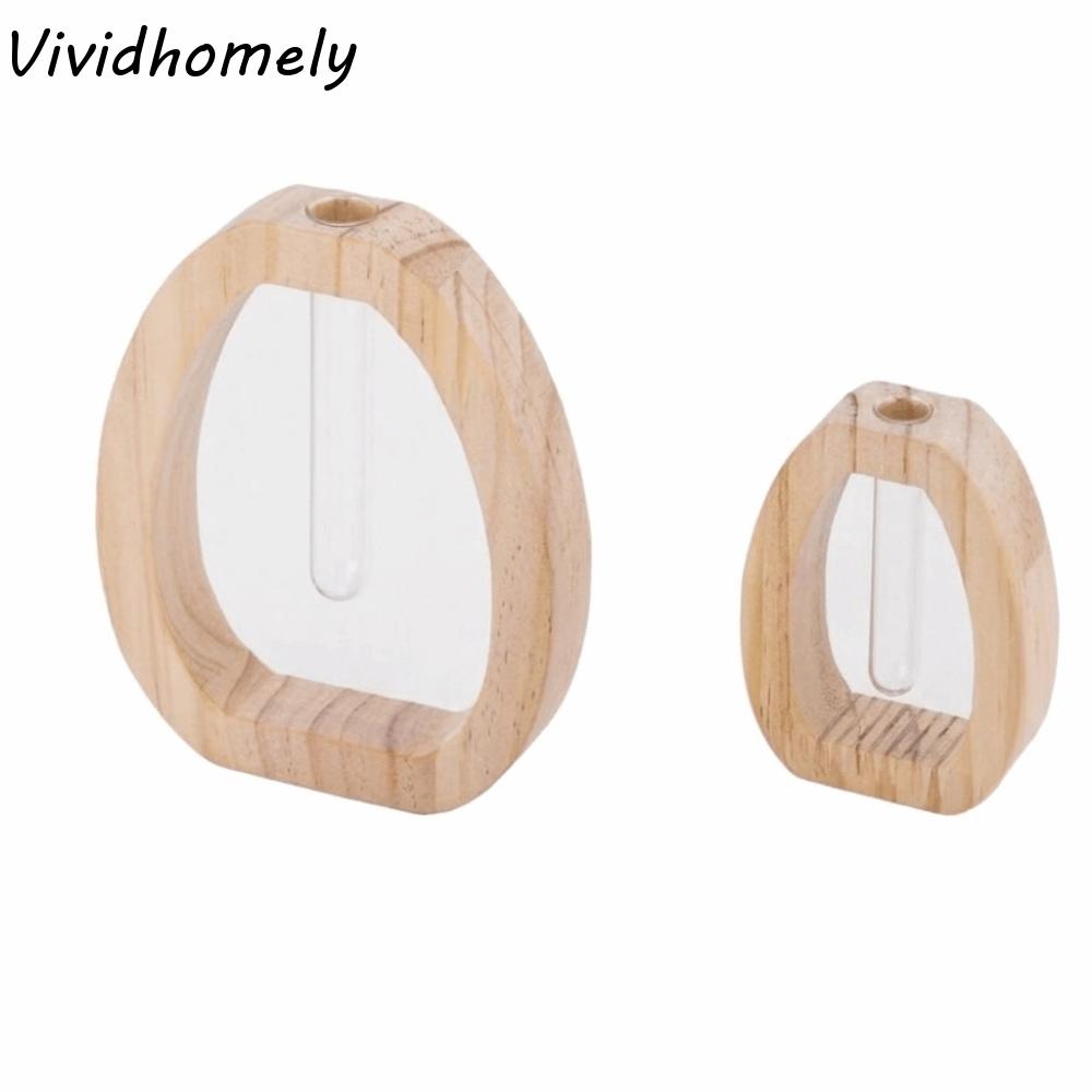 Minimalist Hydroponic Plant Vases Creative Modern Style Table Centerpiece Planter Wooden Decorative Vase Workspace