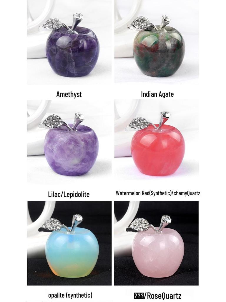 1742-30mm Big Apple Natural Crystal Stone Ornament for Christmas
