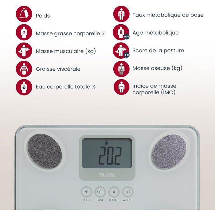 Balance d'analyse de la composition corporelle - tanita - bc-731 - 150 kg - format voyage, compacte et légère - blanc